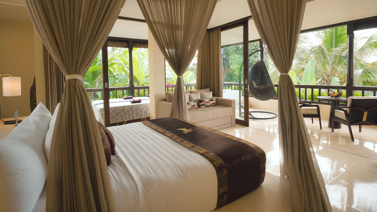 Panoramic Corner Jacuzzi Royal Suite with private balcony jacuzzi and jungle views in Ubud, Bali