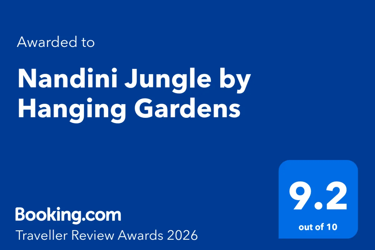 Booking.com Traveller Review Award 2026 awarded to Nandini Jungle by Hanging Gardens with a 9.2 guest review score