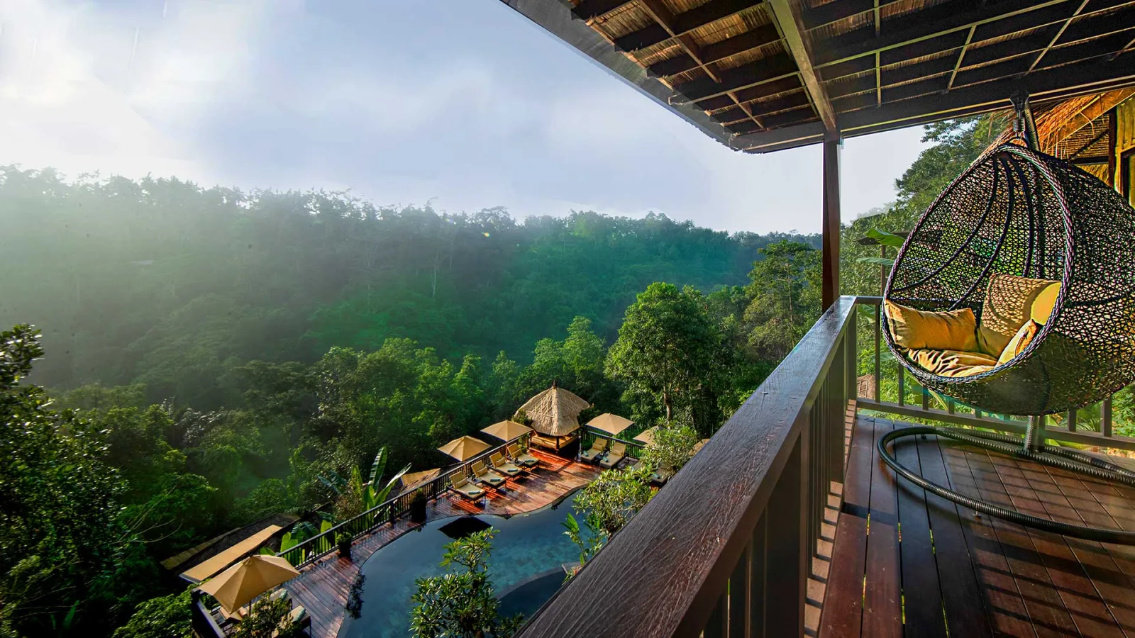 Jungle resort in Ubud with rainforest valley views and a private balcony at Nandini Jungle by Hanging Gardens